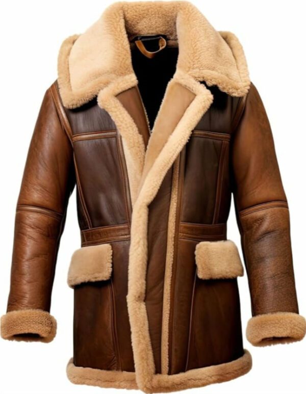 Men's Premium Shearling Leather Aviator Jacket - Ultimate Winter Warmth